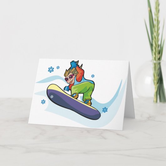 Cartes de voeux de snowboard (Devant)