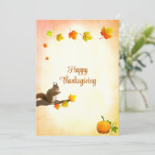 Cartes de vœux de Thanksgiving pour feuilles d'aut (Debout devant)
