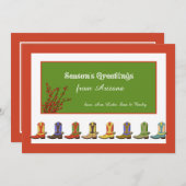 Cartes de vœux de vacances Bottes en rangée (Devant / Derrière)