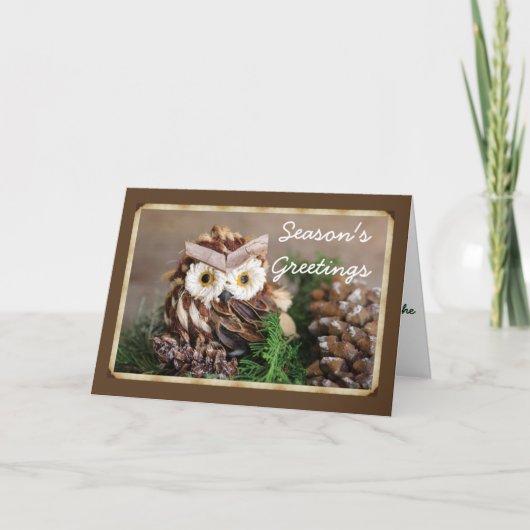 Cartes de vœux de vacances de hibou avec enveloppe (Devant)