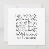 Cartes de vœux de vacances en typographie manuscri (Devant)