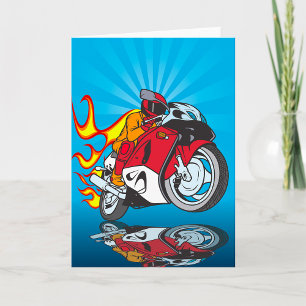 Cartes de voeux des motocyclistes flamboyants