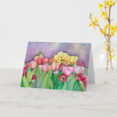 Cartes de voeux des tulipes (Fleur jaune)
