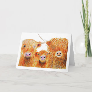 Cartes de voeux des vaches Highland 'We 3 Coos'