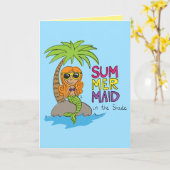 Cartes de voeux d'été mignonnes sirènes (Fleur jaune)