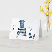 Cartes de voeux d'image de guitare (Fleur jaune)