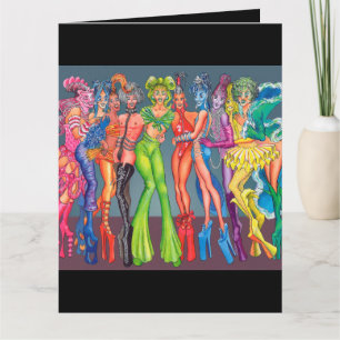 Cartes de vœux Drag Queen Supermodels Kaart