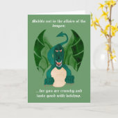 Cartes de voeux drôles de dragon (Fleur jaune)