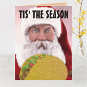 CARTES DE VŒUX DRÔLES DE TACO NOËL PÈRE NOËL (Fleur jaune)