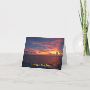 Cartes de voeux du coucher du soleil— Nouveau jour