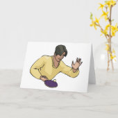 Cartes de voeux du joueur de tennis de table (Fleur jaune)