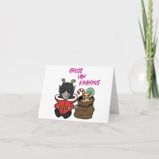 Cartes de vœux effrayantes et mignonnes de Krampus