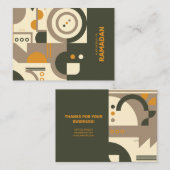 Cartes de vœux Eid géométriques de ton de terre ré (Devant / Derrière)