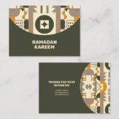 Cartes de vœux Eid géométriques ton terre moderne  (Devant / Derrière)