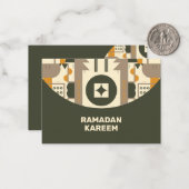 Cartes de vœux Eid géométriques ton terre moderne  (Devant/Arrière en situation)