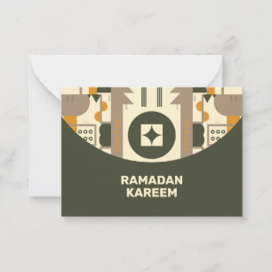 Cartes de vœux Eid géométriques ton terre rétro mo