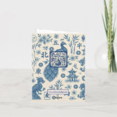 Cartes de vœux élégantes Birdy Bam Mah Jongg (Dos)