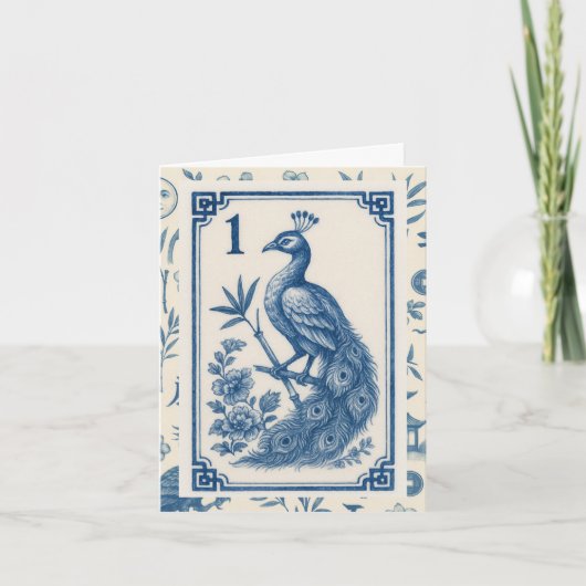 Cartes de vœux élégantes Birdy Bam Mah Jongg (Devant)