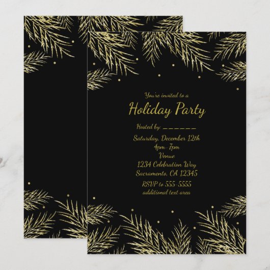 Cartes de vœux élégantes de vacances Pin Sylvestre (Devant / Derrière)