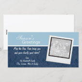 Cartes de vœux élégantes et bleues pour les fêtes (Devant / Derrière)