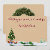 Cartes de vœux élégantes pour les fêtes avec messa (Devant / Derrière)