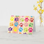 Cartes de voeux Empreintes de pattes (Fleur jaune)