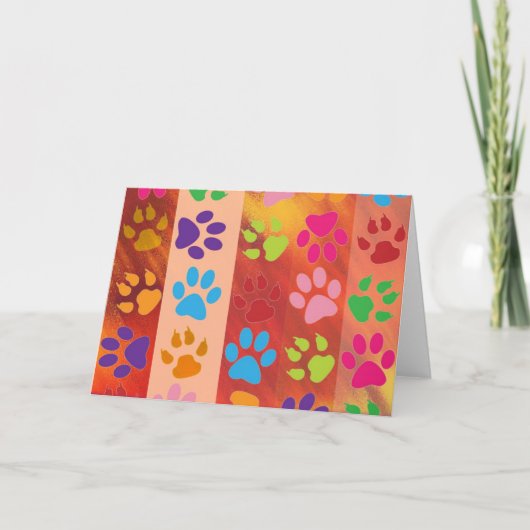 Cartes de voeux Empreintes de pattes (Devant)