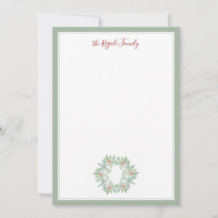 Cartes de vœux en aquarelle pour couronne de Noël