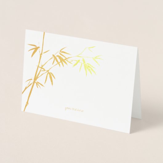 Cartes de voeux en bambou Etched Gold Foil (Devant)