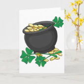 Cartes de voeux en or Lucky Pot (Fleur jaune)