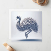 Cartes de voeux en papier d'autruche (Devant/Arrière en situation)