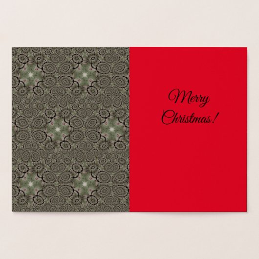 Cartes de vœux en papier métallisé Noël Vert Rouge (Intérieur)