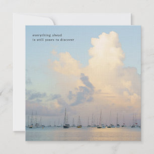 Cartes de vœux esthétiques avec nuages et bateaux 