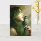 Cartes de voeux et de notes pour Whisper vert (Fleur jaune)