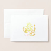 Cartes de voeux Etched Gold Foil Ganesha (Devant avec enveloppe)