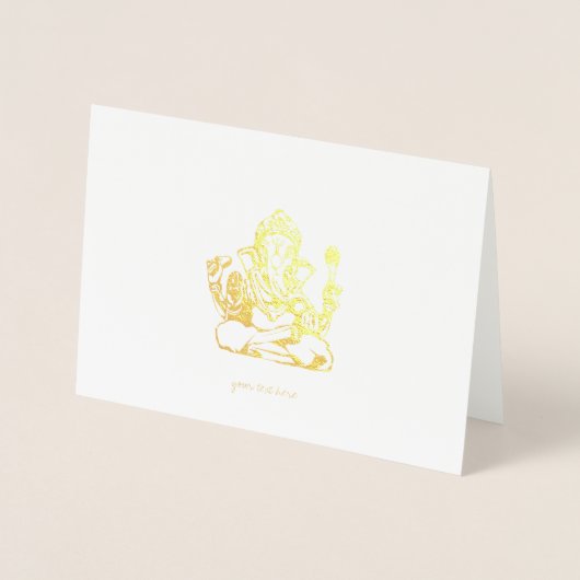 Cartes de voeux Etched Gold Foil Ganesha (Devant)