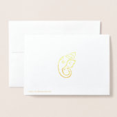 Cartes de voeux Etched Gold Foil Ganesha (Derrière avec enveloppe)