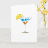 Cartes de voeux Été Vin Verre (Fleur jaune)