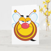 Cartes de voeux fâchées d'abeille de miel (Fleur jaune)