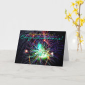 Cartes de voeux Fireworks (Fleur jaune)