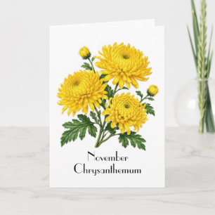 Cartes de vœux Fleurs de Chrysanthème de Novembre