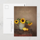 Cartes de vœux Fleurs de soleil rustiques et citro (Devant / Derrière)