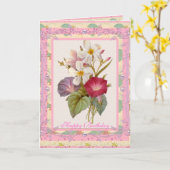 Cartes de voeux Fleurs florales Vintages roses (Fleur jaune)