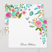 Cartes de vœux florales à l'aquarelle (Devant / Derrière)