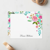 Cartes de vœux florales aquarelle (Devant/Arrière en situation)