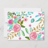 Cartes de vœux florales aquarelle (Dos)