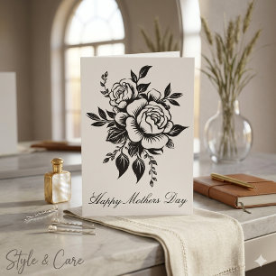 Cartes de vœux florales classiques pour la fête de