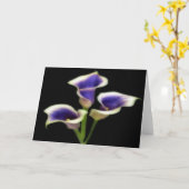 Cartes de vœux florales triples royales violettes (Fleur jaune)