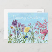 Cartes de vœux floraux Illustration florale (Devant / Derrière)