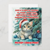 Cartes de voeux "FUNNY CAT MEOWY CHRISTMAS" (Devant / Derrière)
